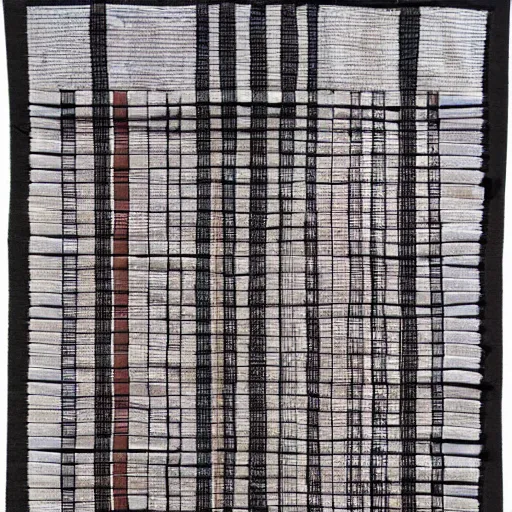 Image similar to geometric textile art in the style of anni albers