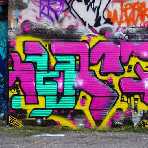 Prompt: graffiti, acid house, back alleys