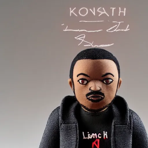 Image similar to plush doll of Kendrick Lamar, 8k