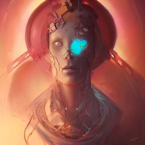 Image similar to portrait of a beautiful cybernetic mage, cyberpunk concept art by pete mohrbacher and seb mckinnon and beksinski and josan gonzales, digital art, highly detailed, intricate, sci-fi, sharp focus, Trending on Artstation HQ, deviantart, unreal engine 5, 4K UHD image