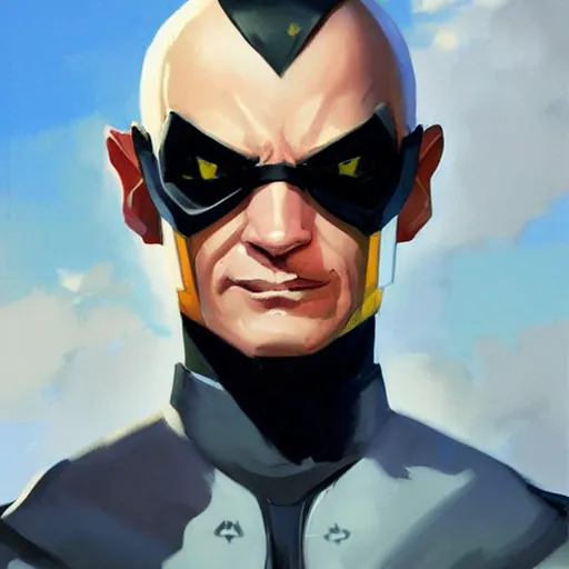 Image similar to Greg Manchess portrait painting of Professor Xavier as Overwatch character, medium shot, asymmetrical, profile picture, Organic Painting, sunny day, Matte Painting, bold shapes, hard edges, street art, trending on artstation, by Huang Guangjian and Gil Elvgren and Sachin Teng