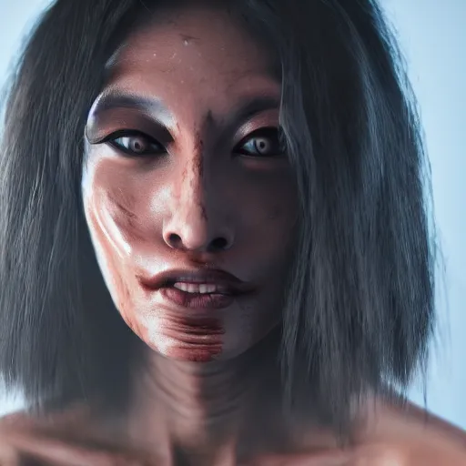 Prompt: woman transforming into a werewolf at night and covered with black realistic fur, ultra detail, unreal engine 5, 8 k