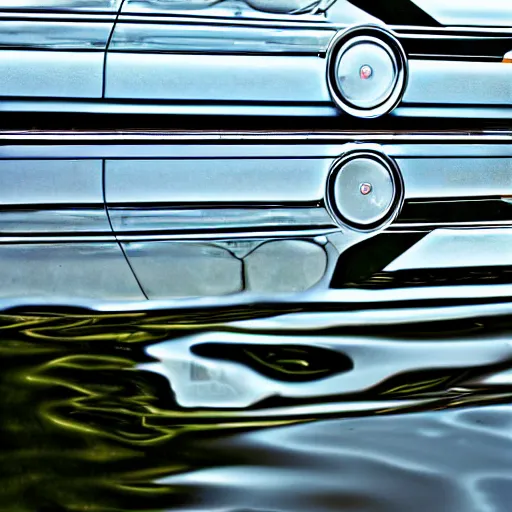 Image similar to reflection in water if a car