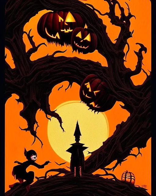 Image similar to creepy pumpkin, halloween theme, evil, horror aesthetic, cinematic, dramatic, super detailed and intricate, by koson ohara, by darwyn cooke, by greg rutkowski, by satoshi kon