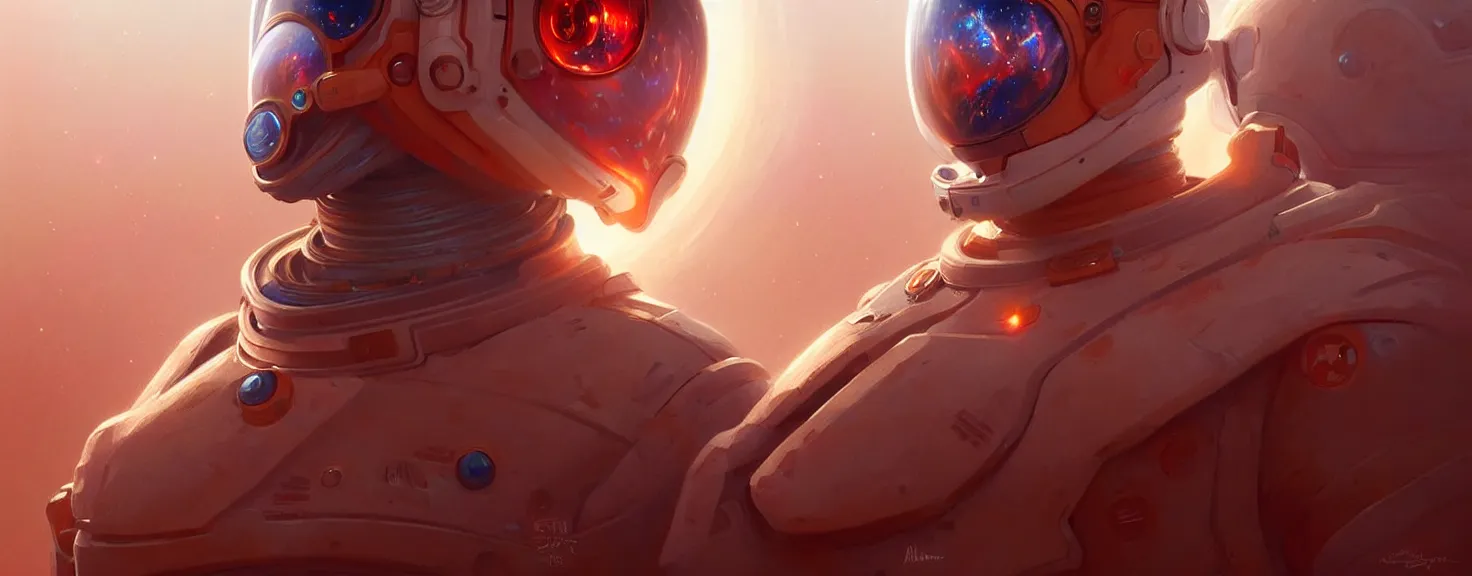 Image similar to Spaceman man on Mars futuristic portrait, highly detailed, digital painting, artstation, concept art, smooth, sharp focus, illustration, art by artgerm and greg rutkowski and alphonse mucha