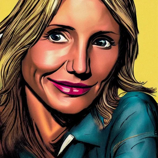 Image similar to cameron diaz portrait, riverdale, comic, comix