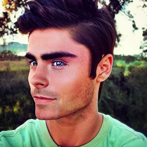 Prompt: “a realistic detailed photo of a guy who is an attractive humanoid who is half robot and half humanoid, who is a male android, Zac Efron, shiny skin, green eyes”