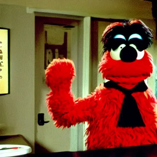 Image similar to elmo as jules in pulp fiction