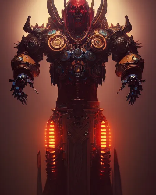 Image similar to diablo action game robot shaman by artgerm, greg rutkowski, alphonse mucha, cgsociety and beeple highly detailed, sharp focus, cinematic lighting, illustration, art, octane render, unreal engine lumen, very coherent. cinematic, hyper realism, high detail, octane render, 8 k