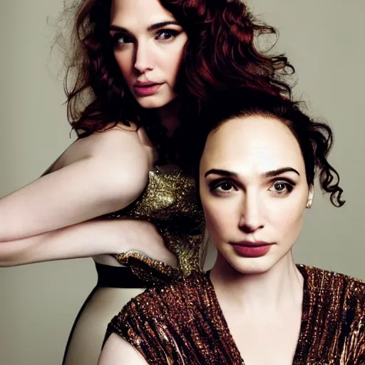 Image similar to portrait of christina hendricks and gal gadot hybrid by mario testino, headshot, detailed, award winning, sony a 7 r