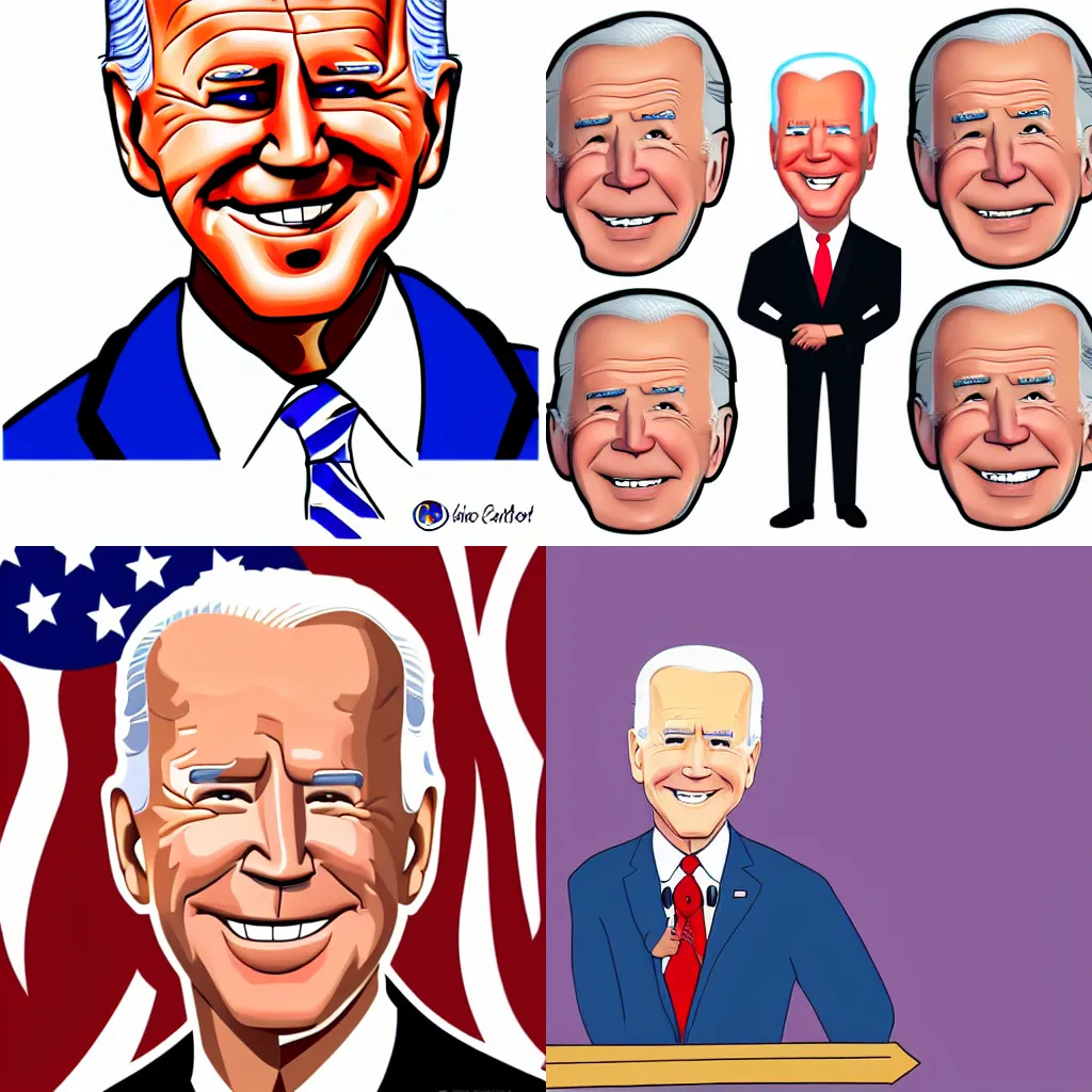 Prompt: CalArt style cartoon of Joe Biden