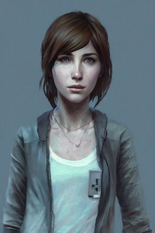 Image similar to detailed concept art portrait of max caulfield from life is strange, on a depth of field background, artstation, award - winning realistic sci - fi concept art by jim burns and greg rutkowski, beksinski, a realism masterpiece, expressive color palette, james gilleard, bruegel, alphonse mucha, and yoshitaka amano