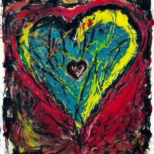 Prompt: Jackson Pollock painting of a human heart