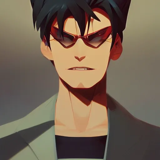 Image similar to face icon stylized minimalist trigun, loftis, cory behance hd by jesper ejsing, by rhads, makoto shinkai and lois van baarle, ilya kuvshinov, rossdraws global illumination