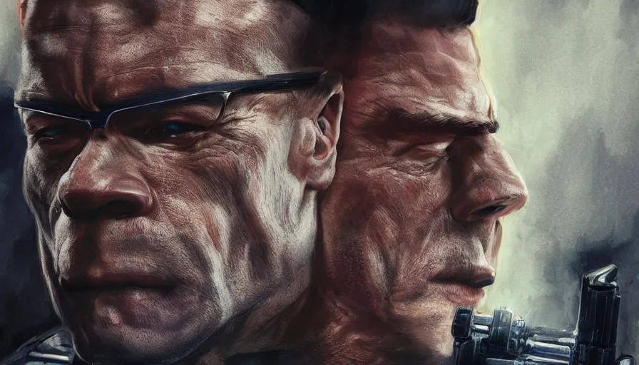 Prompt: Jean-Claude Van Damme is the Punisher, hyperdetailed, artstation, cgsociety, 8k