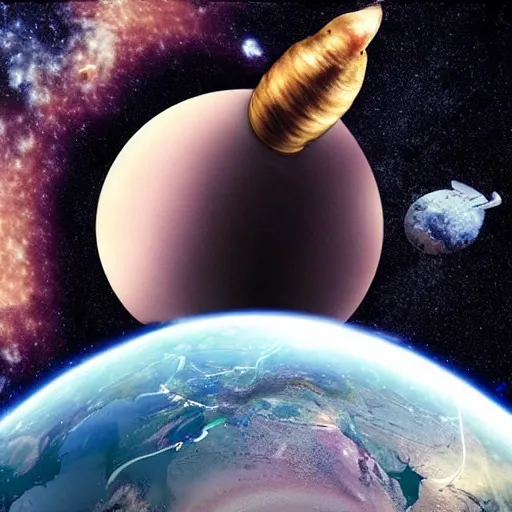 Image similar to a giant space worm eating the planet earth. horror science fiction film