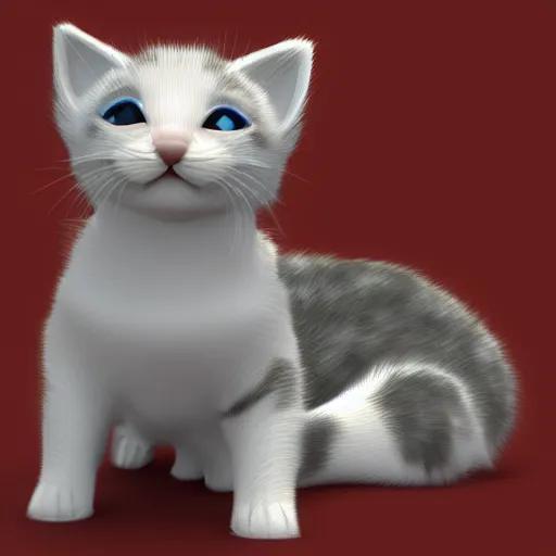 Prompt: 3 d model of a kitten