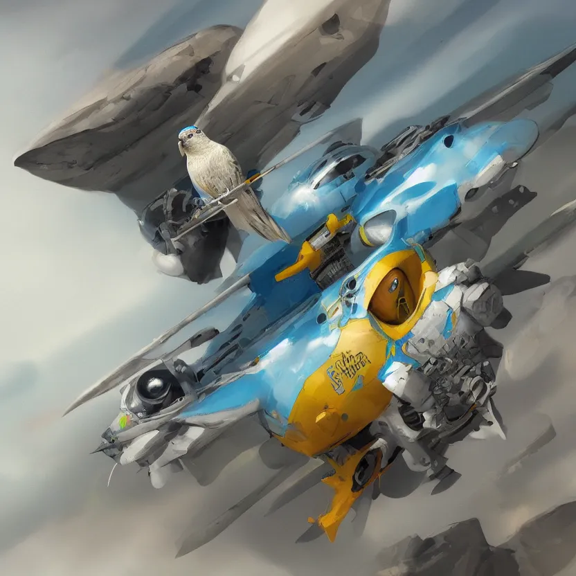 Prompt: budgie as a pilot, concept art, masterpiece, trending on artstation