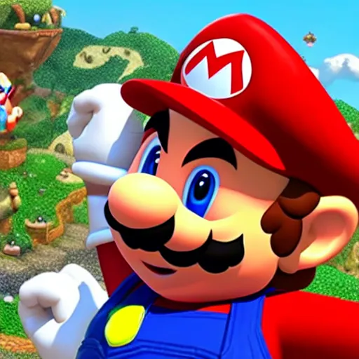 Prompt: what mario graphics will look like in 2 0 1 4, unreal engine, realistic, 4 k, hdr