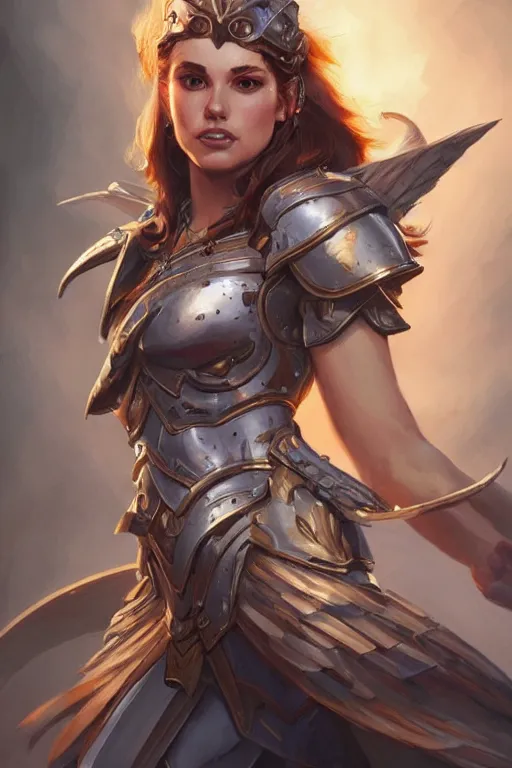 Image similar to amazon valkyrie athena, d & d, fantasy, portrait, highly detailed, headshot, digital painting, trending on artstation, concept art, sharp focus, illustration, art by artgerm and greg rutkowski and magali villeneuve