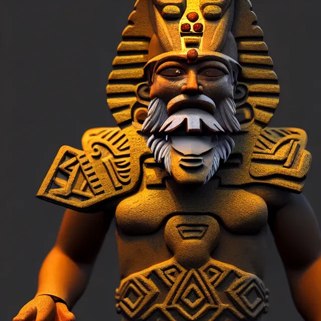 Prompt: epic professional digital sculpture of an Aztec god Garden gnome figurine, volumetric light, best on artstation, breathtaking, epic, stunning, gorgeous, much detail, much wow, cgsociety, wlop, pixiv, behance, deviantart, masterpiece, UHD, 8K