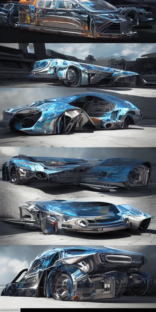 Image similar to sci-fi 3d car and wall structure car on the coronation of napoleon painting and digital billboard in the middle trending on artstation octane render pinterest keyshot product render pinterest reflections gloss shiny