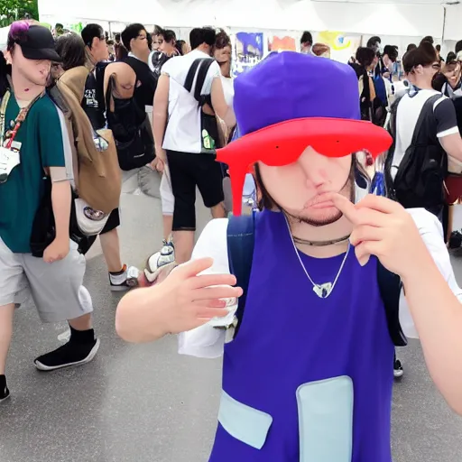 Image similar to cosplay of vinny from vinesauce at summer comiket 2 0 1 9