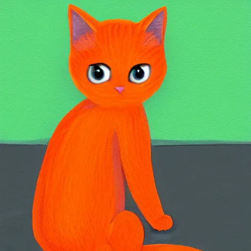 Prompt: A fuzzy orange cat sitting on planet earth, digital painting, in the style of Pixar