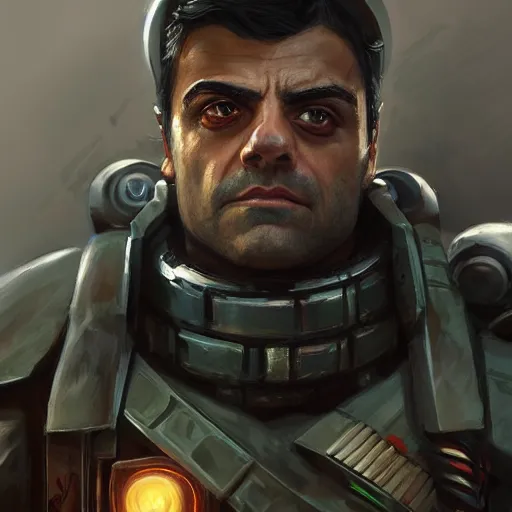 Image similar to oscar isaac as a 4 0 k marine by mandy jurgens, artstation