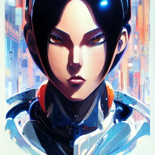 Prompt: anime cyborg | | very anime, realistic shaded robotic parts, fine details. anime. realistic shaded lighting poster by syd mead katsuhiro otomo ghost - in - the - shell, magali villeneuve, artgerm, jeremy lipkin and michael garmash, rob rey and kentaro miura style, trending on art station