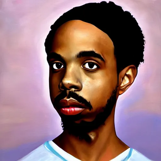 Image similar to a renaissance style portrait painting of earl sweatshirt