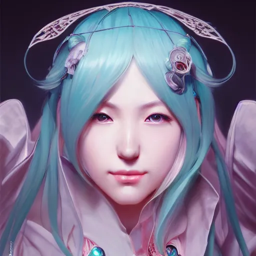 Prompt: perfectly-centered-Portrait of Hatsune Miku, intricate, highly detailed, digital painting, artstation, concept art, smooth, sharp focus, illustration, Unreal Engine 5, 8K, art by artgerm and greg rutkowski and alphonse mucha