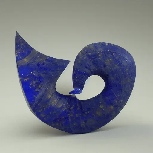 Image similar to abstract carved lapis sculptural jewelry, wiggly irrational shapes, fluid and dynamic forms, detailed and complex, sharp and smooth, product photo