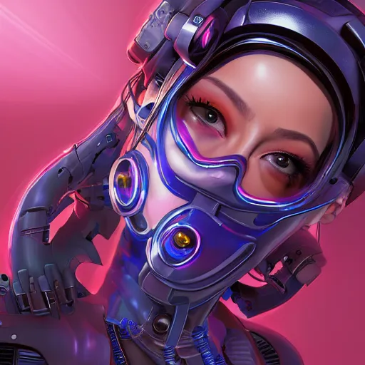 Image similar to a portrait of a beautiful cybernetic girl wearing occulus rift headset, cyberpunk concept art by nick sullo and josan gonzalez and syd mead and masamume shirow and katsuhiro otomo and , digital art, highly detailed, intricate, sci-fi, sharp focus, Trending on Artstation HQ, deviantart, unreal engine 5, 4K UHD image