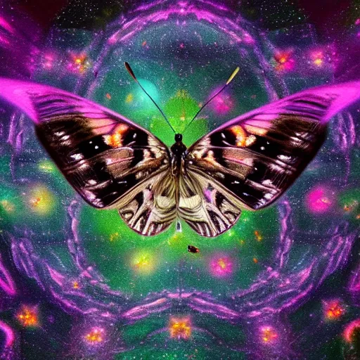 Prompt: beautiful hyperdetailed butterflies floating thru nebulous star dust in space 8 k hyperdetailed surrealism