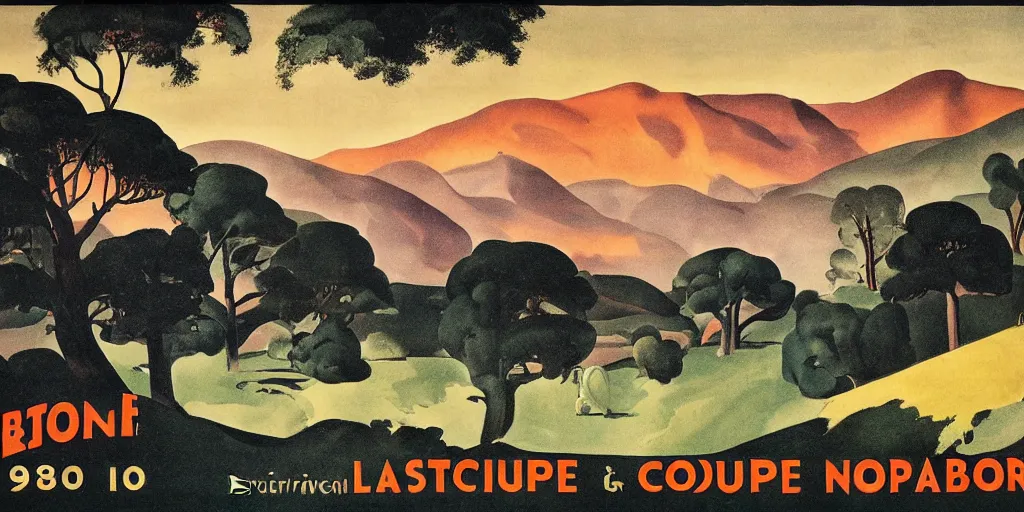 Image similar to landscape, 1 9 3 0 poster