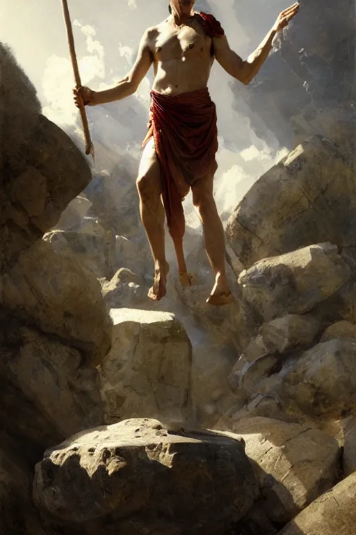 Image similar to ancient roman steve buscemi ascending wearing the civic crown while he levitates and hovers above the ground glowing with power small rocks and pebbles begin lifting off the ground around him, art by anders zorn, wonderful masterpiece by greg rutkowski, beautiful cinematic light, american romanticism by greg manchess, jessica rossier