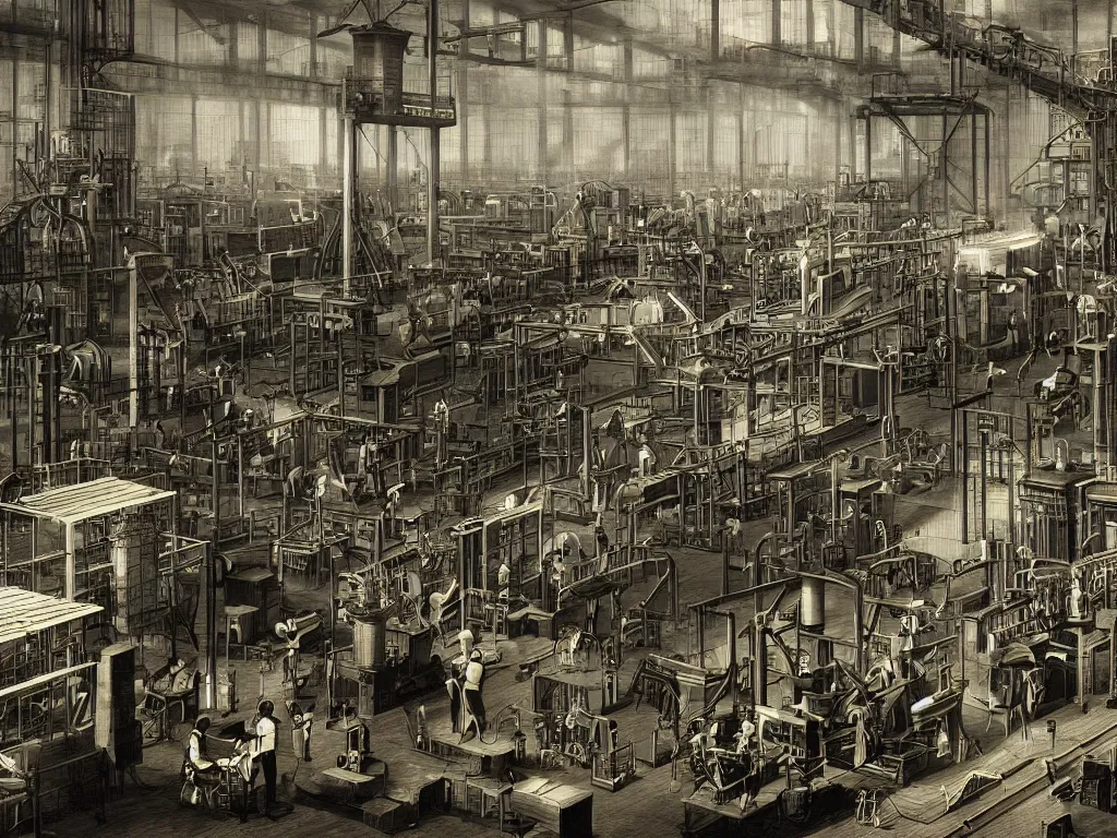 Prompt: industrial revolution, factory