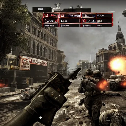 Prompt: call of duty world at war, zombies map set in New York,