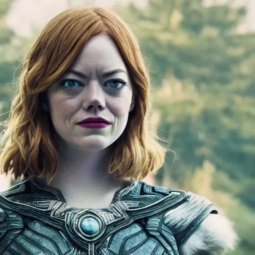 Prompt: emma stone playing odin all mother from the thor movie, highly detailed, cinematic shot, cinematic lighting, 8 k