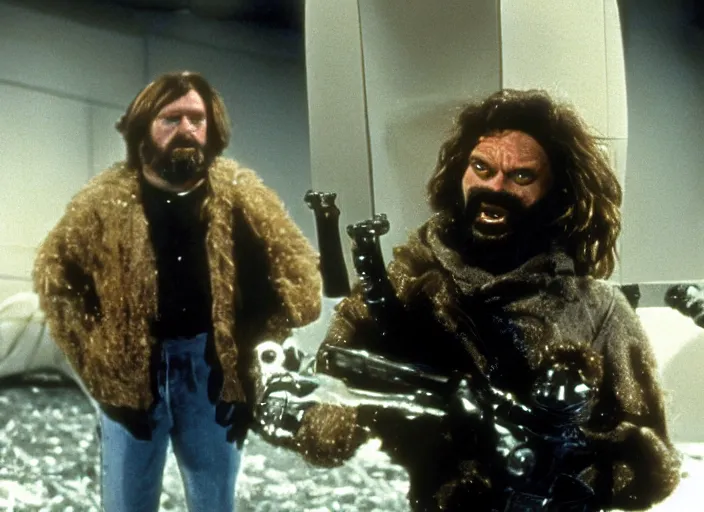 Prompt: macready from the 1 9 8 2 science fiction film muppet john carpenter ’ s the thing