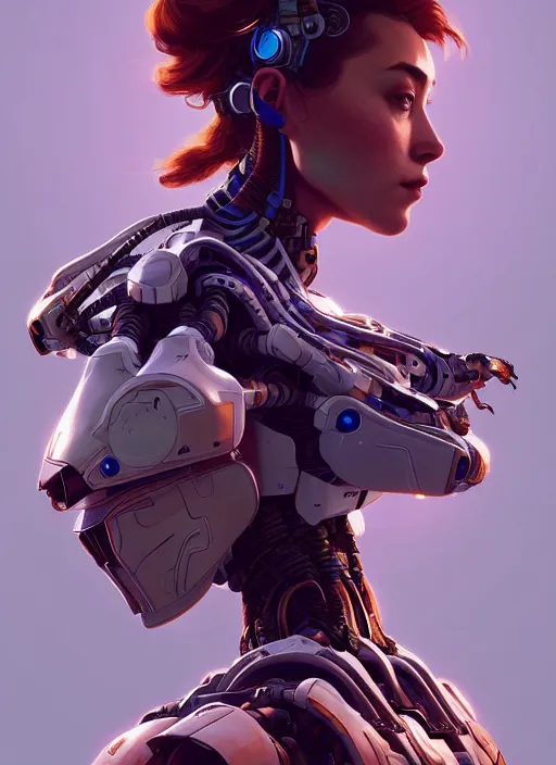 Image similar to symmetry!! portrait of a robot astronaut, floral! horizon zero dawn machine, intricate, elegant, highly detailed, digital painting, artstation, concept art, smooth, sharp focus, illustration, art by artgerm and greg rutkowski and alphonse mucha, 8 k