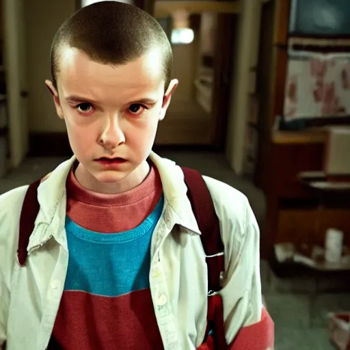 Image similar to Eleven from Stranger Things Season 3