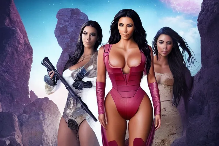 Image similar to princess of mars but with kim kardashian, cinematic 8 k movie still