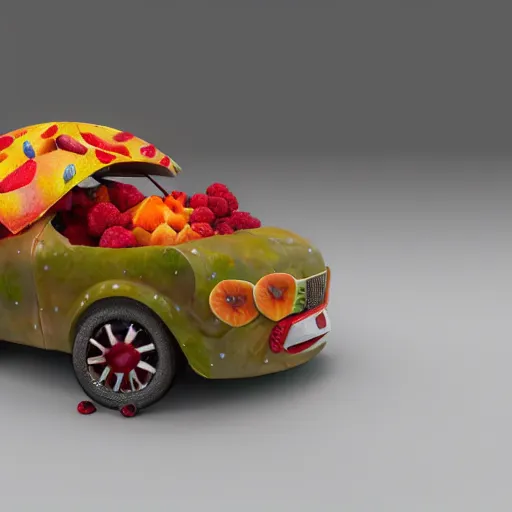 Prompt: car made of fruits, artstation