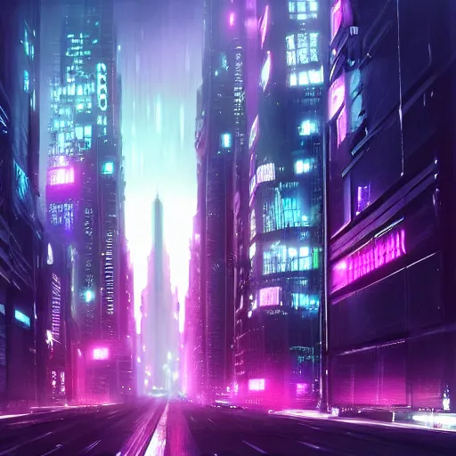 Prompt: blade runner city, high quality, cyberpunk, purple