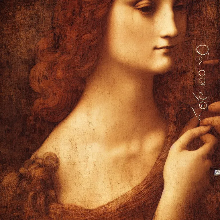 Image similar to portrait fragrance packshot by leonardo da vinci, highly detailed, saturated colors, fashion