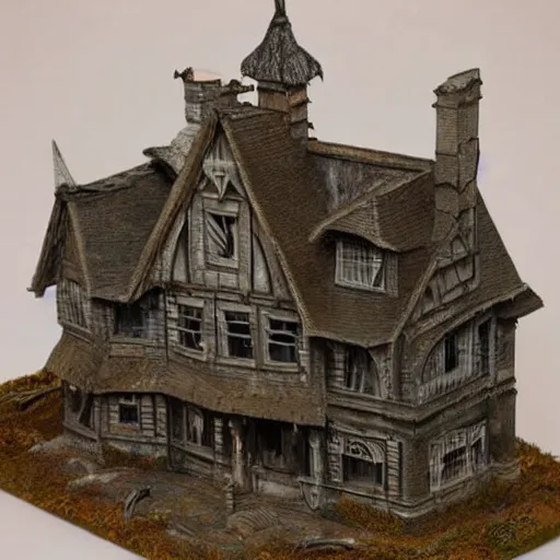 Image similar to hell horror highly detailed fog house foster