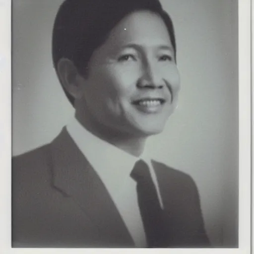 Image similar to a polaroid photo of BongBong Marcos as D.B. Cooper