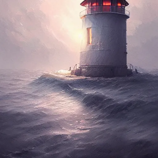 Image similar to a floating lighthouse,digital art,ultra realistic,ultra detailed,art by greg rutkowski,photorealistic,hyperdetailed,eerie,mysterious